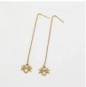 Aretes Largos Araña Colgante Con Cristales Oro 14K Laminado Dorado