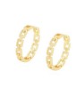 Aretes Arracadas Mediana Eslabones Dama Oro 18K Laminado Dorado