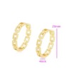 Aretes Arracadas Mediana Eslabones Dama Oro 18K Laminado Dorado