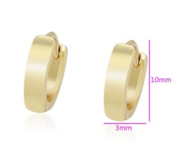Arracadas Huggies Lisa Niña Adulto Unisex Oro 14K Laminado Dorado