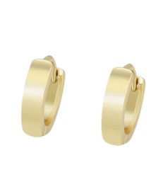 Arracadas Huggies Lisa Niña Adulto Unisex Oro 14K Laminado Dorado