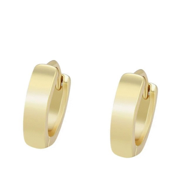 Arracadas Huggies Lisa Niña Adulto Unisex Oro 14K Laminado Dorado