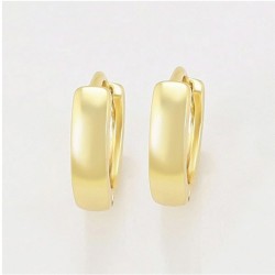 Arracadas Huggies Lisa Niña Adulto Unisex Oro 14K Laminado Dorado