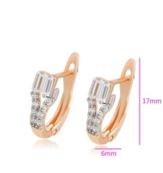 Aretes Para Dama Cristales Austriacos Oro 18K Laminado Dorado