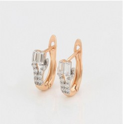 Aretes Para Dama Cristales Austriacos Oro 18K Laminado Dorado