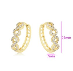 Arracadas Infinito Dama Cristales Oro 14K Laminado Dorado