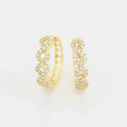 Arracadas Infinito Dama Cristales Oro 14K Laminado Dorado