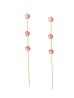 Aretes Largos Cristales Austriacos Flor Oro 18K Laminado Dorado