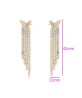 Aretes Mariposa Largos Fiesta Cristales Oro 14K Laminado Dorado