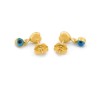 Aretes Corazón y Ojito 1.2 cm Oro Sólido 14k