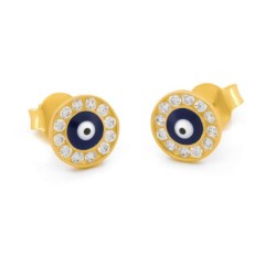 Aretes Ojo Turco 0.7 cm Oro Sólido 14k
