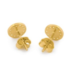 Aretes Ojo Turco 0.7 cm Oro Sólido 14k