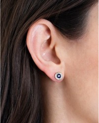 Aretes Ojo Turco 0.7 cm Oro Sólido 14k