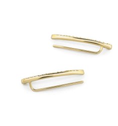 Aretes Trepadores Zirconias Oro Sólido 10k