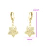 Aretes Colgantes Para Dama Flor Pensamiento Oro 14K Laminado Dorado
