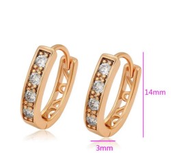 Arracadas Para Niña o Adulto Con Cristales Oro 18K Laminado Dorado
