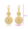 Aretes Colgantes Circulos Grecas Dama Oro 14K Laminado Dorado