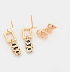 Aretes Colgantes Fiesta Cristales y Onix Oro 14K Laminado Dorado