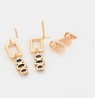Aretes Colgantes Fiesta Cristales y Onix Oro 14K Laminado Dorado