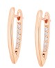 Arracadas en Forma de V Con Cristales Oro Rosa 14K Laminado