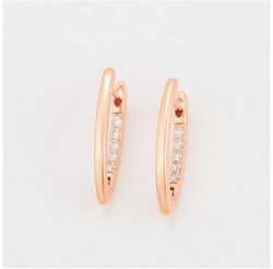 Arracadas en Forma de V Con Cristales Oro Rosa 14K Laminado