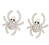 Aretes Broquel Araña Tarántula Con Swarovski Oro 18K Lam Dorado