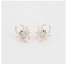 Aretes Broquel Araña Tarántula Con Swarovski Oro 18K Lam Dorado