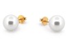 Aretes Perla Natural Cultivada 7 mm Oro Sólido 14k