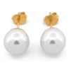 Aretes Perla Natural Cultivada 7 mm Oro Sólido 14k