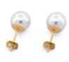 Aretes Perla Natural Cultivada 7 mm Oro Sólido 14k
