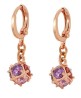 Aretes Bola de Fuego Cristales Oro Rosa 14K Laminado