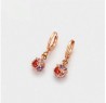Aretes Bola de Fuego Cristales Oro Rosa 14K Laminado