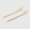 Aretes Largos Fiesta Flor de Lis Dama Oro 14K Laminado Dorado