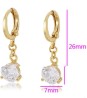 Aretes Zirconia Diamante Colgante Oro 14K Laminado Dorado