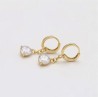 Aretes Zirconia Diamante Colgante Oro 14K Laminado Dorado