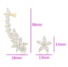 Par Aretes Cuff Margarita Cristal Austriaco Oro Laminado 18k Dorado