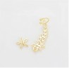 Par Aretes Cuff Margarita Cristal Austriaco Oro Laminado 18k Dorado