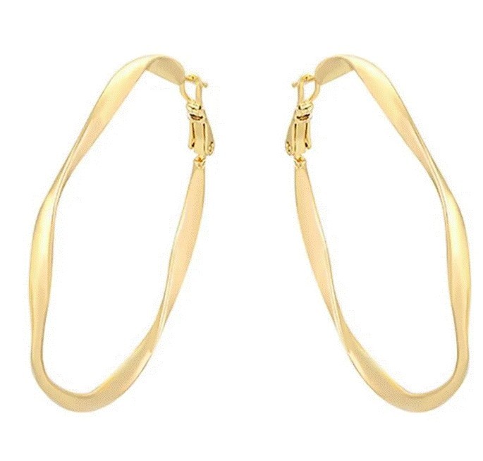 Modernas Arracadas Para Dama Torsal Ligeras Oro 14K Laminado Dorado