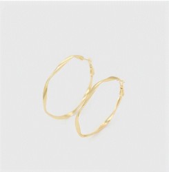 Modernas Arracadas Para Dama Torsal Ligeras Oro 14K Laminado Dorado