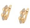Aretes Para Dama Rombos Cristales Austriacos Oro 14K Laminado Dorado