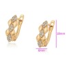 Aretes Para Dama Rombos Cristales Austriacos Oro 14K Laminado Dorado