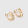 Aretes Para Dama Rombos Cristales Austriacos Oro 14K Laminado Dorado