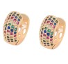 Arracadas Cristales Multicolor Niña Adulto Oro 18K Laminado Dorado