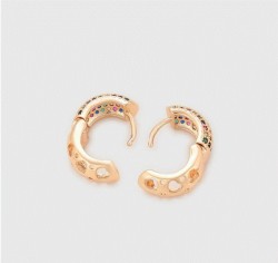 Arracadas Cristales Multicolor Niña Adulto Oro 18K Laminado Dorado