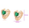 Arracadas Corazón Esmeralda y Cristales de Oro 18K Laminado Dorado