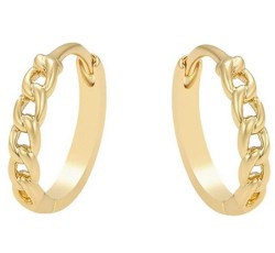 Arracadas Diseño Eslabones Ligeras Oro 14K Laminado Dorado