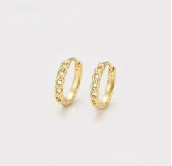 Arracadas Diseño Eslabones Ligeras Oro 14K Laminado Dorado
