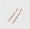 Aretes de Oro Laminado 14K Largos Cadenas Colgantes Dama Dorado