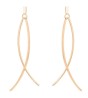 Modernos Aretes De Oro Laminado 14K Largos Colgantes Dama Dorado