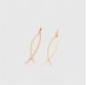 Modernos Aretes De Oro Laminado 14K Largos Colgantes Dama Dorado